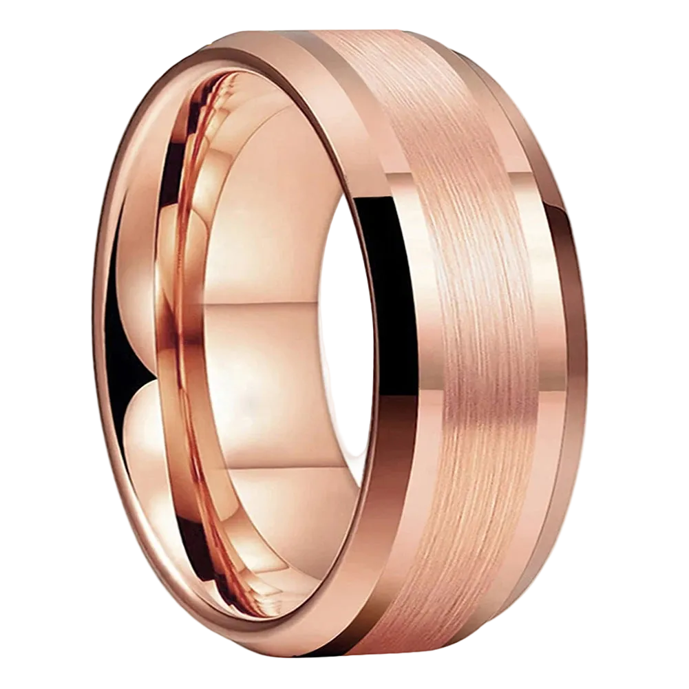 10mm Rose Gold Tungsten Ring