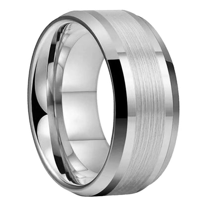 10mm Silver Tungsten Ring