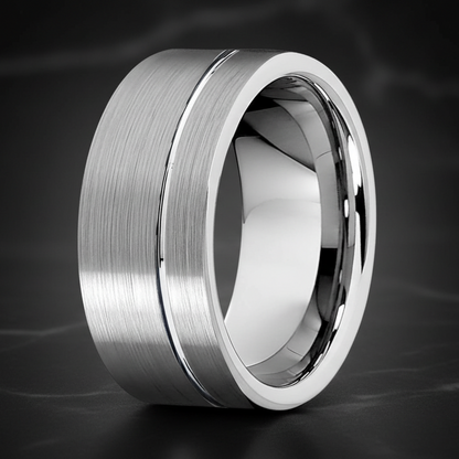 10mm_Silver_Tungsten_Ring_with_Offset_Line