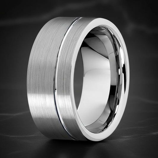 10mm_Silver_Tungsten_Ring_with_Offset_Line