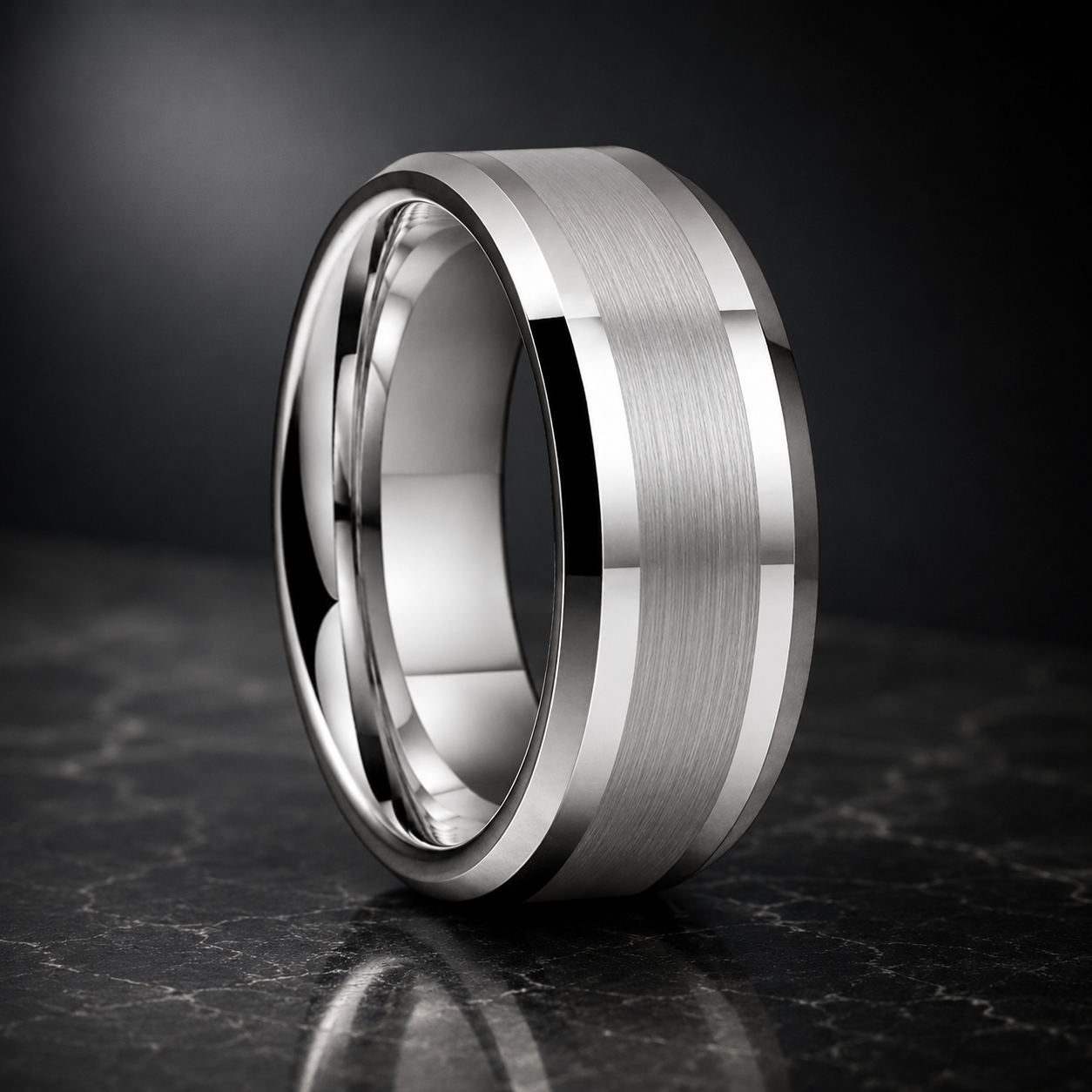 10mm White Tungsten Ring