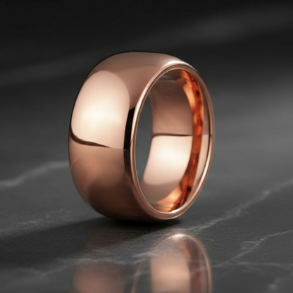 10mm Men Rose Gold Tungsten Wedding Ring