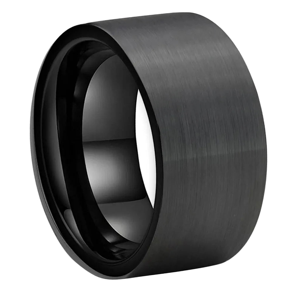 12MM Black Tungsten Wedding Band