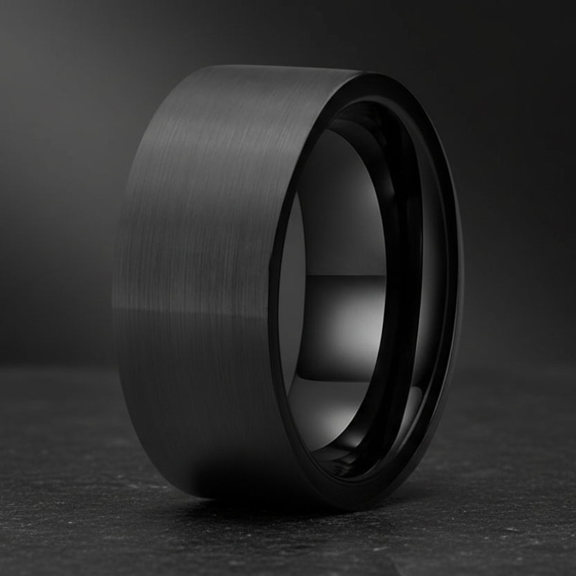 12MM Black Tungsten Wedding Band