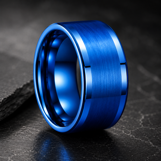12MM Blue Tungsten Ring