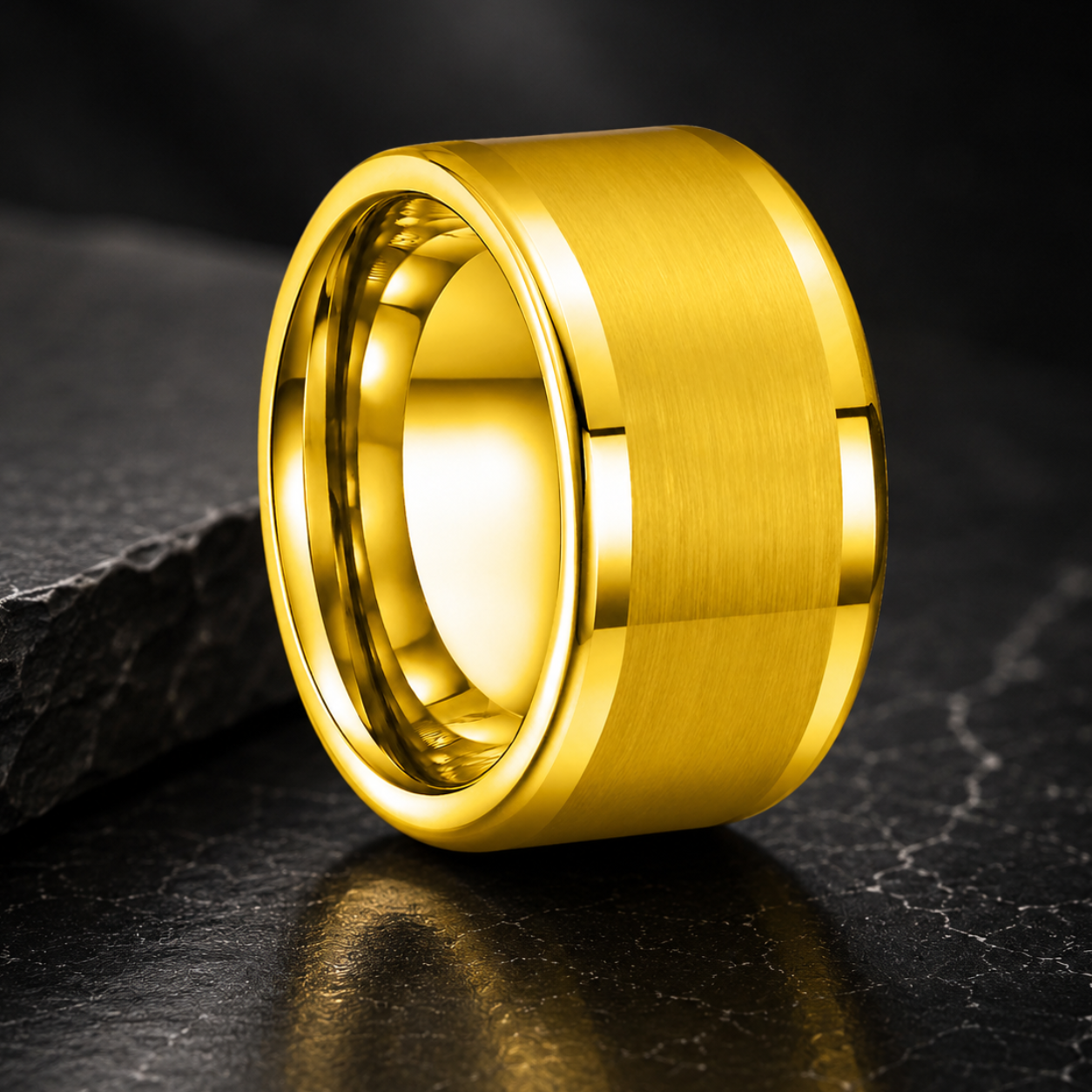 12MM Gold Tungsten Ring