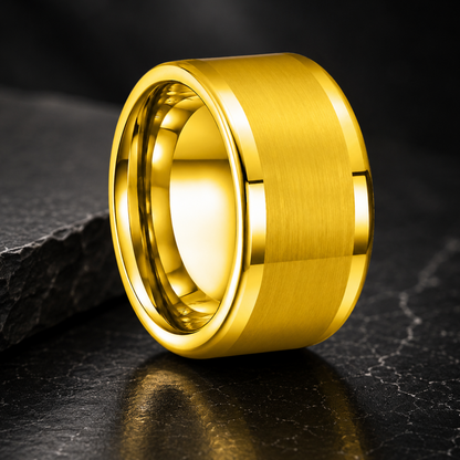 12MM Gold Tungsten Ring