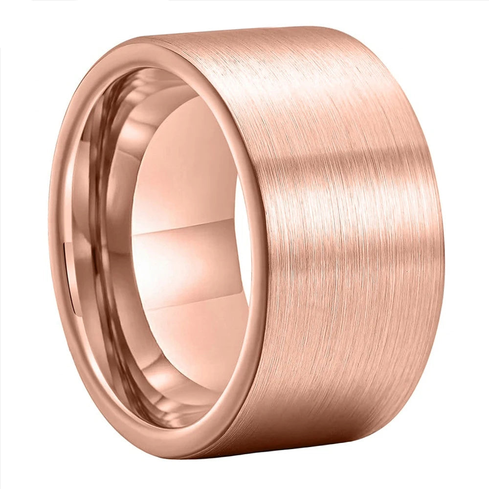 12MM Rose Gold Tungsten Wedding Band
