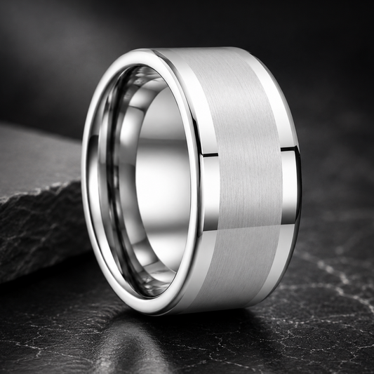 12MM White Tungsten Ring