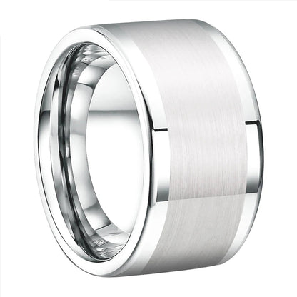12MM White Tungsten Ring