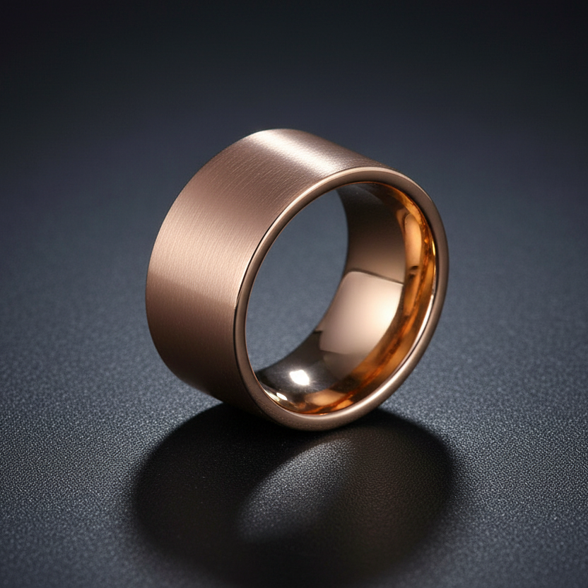 12mm Rose Gold Tungsten Ring