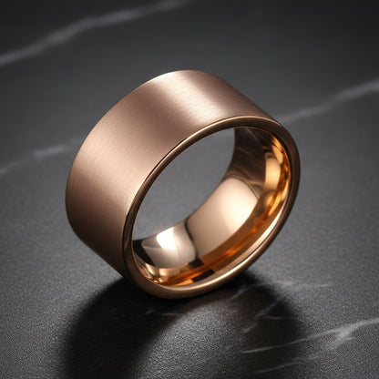 12mm Rose Gold Tungsten Ring