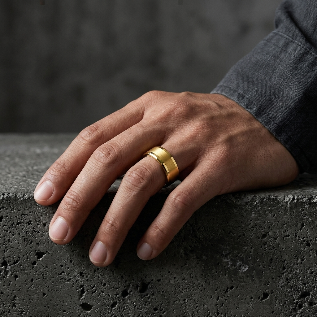 12mm Polished Brushed Flat Tungsten Wedding Band