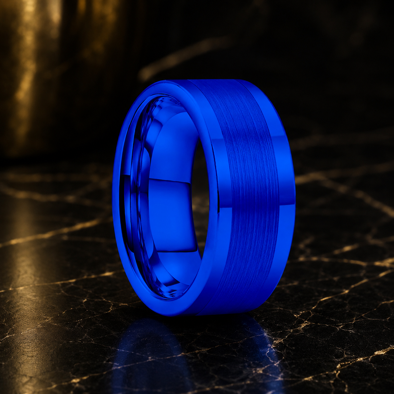 12mm Polished Brushed Flat Tungsten ring
