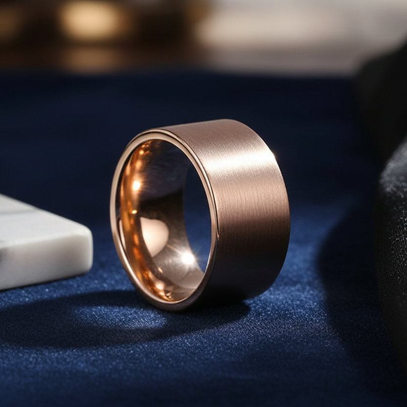 12mm Rose Gold Tungsten Ring