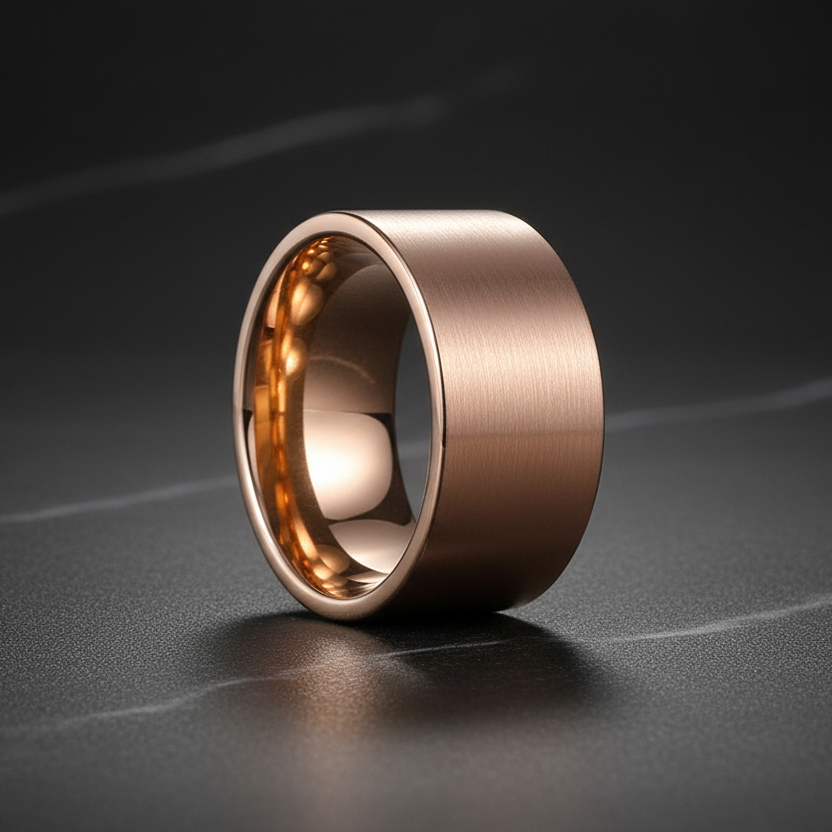 12mm Rose Gold Tungsten Ring