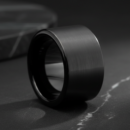 12mm Black Tungsten Carbide Ring