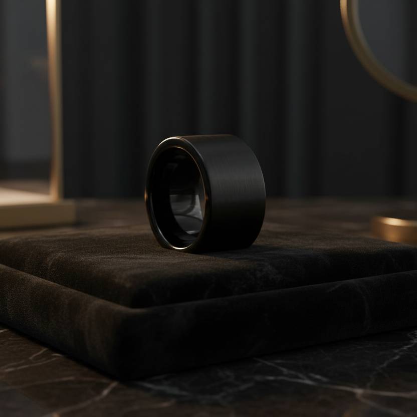 12mm Black Tungsten Carbide Ring - RealTungsten