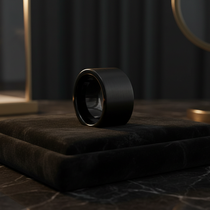 12mm Black Tungsten Carbide Ring - RealTungsten