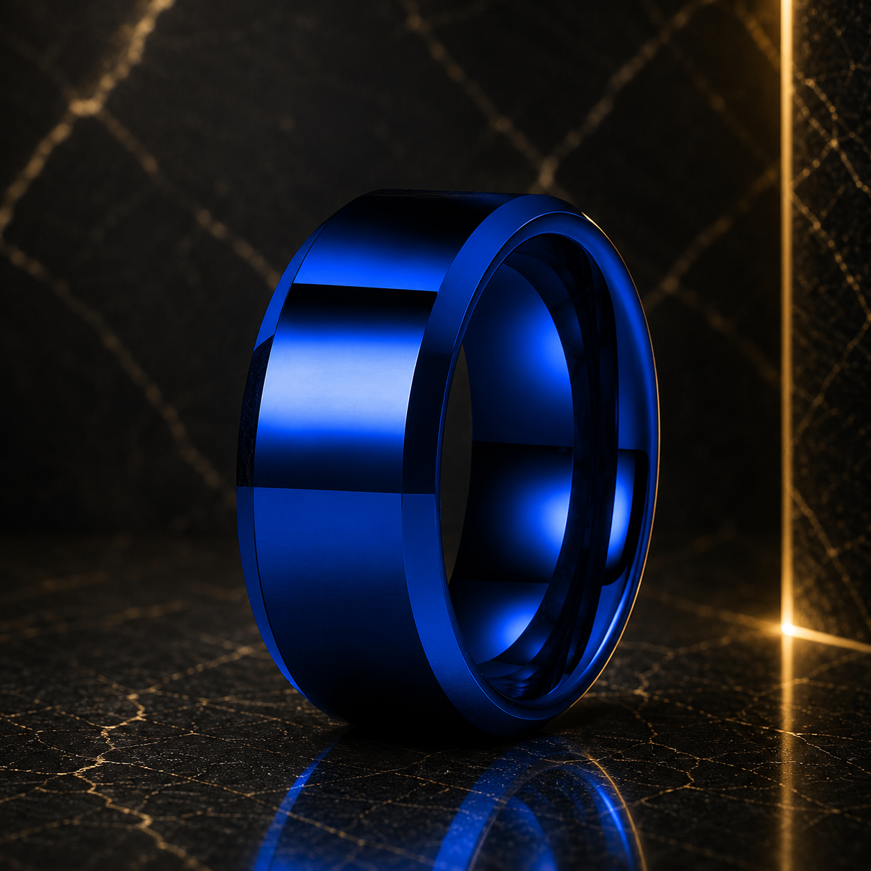 12mm Wide Stepped Beveled Tungsten Wedding Band for Men