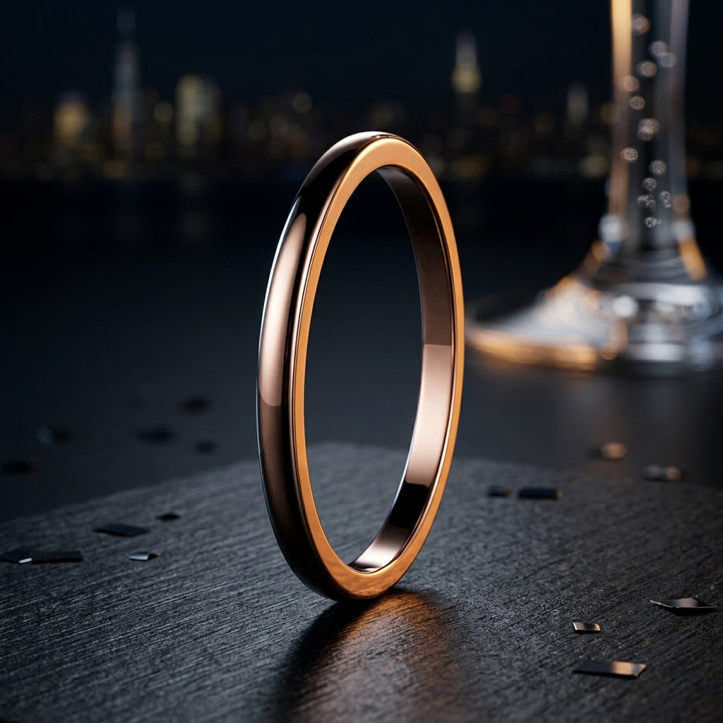 2MM Rose Gold Tungsten Wedding Band