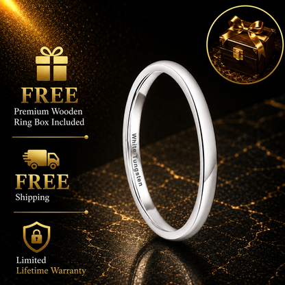 2MM White Tungsten Ring