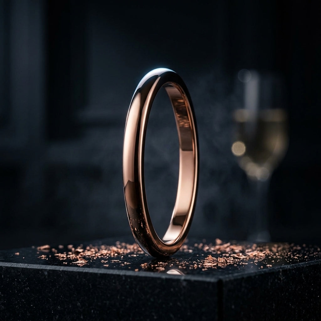 2MM Rose Gold Tungsten Wedding Band