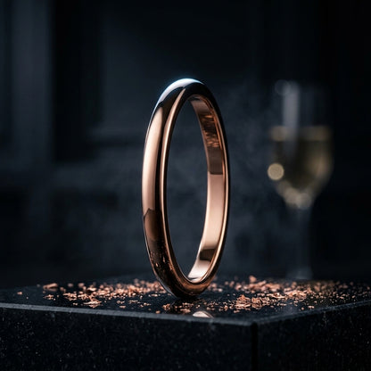2MM Rose Gold Tungsten Wedding Band
