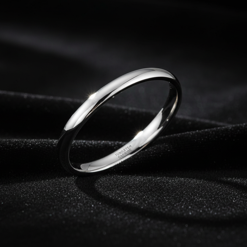 2MM Tungsten Carbide Ring high-polished finish