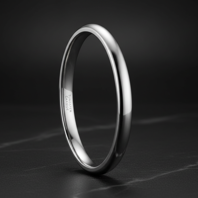 2MM Tungsten Carbide Ring high-polished finish