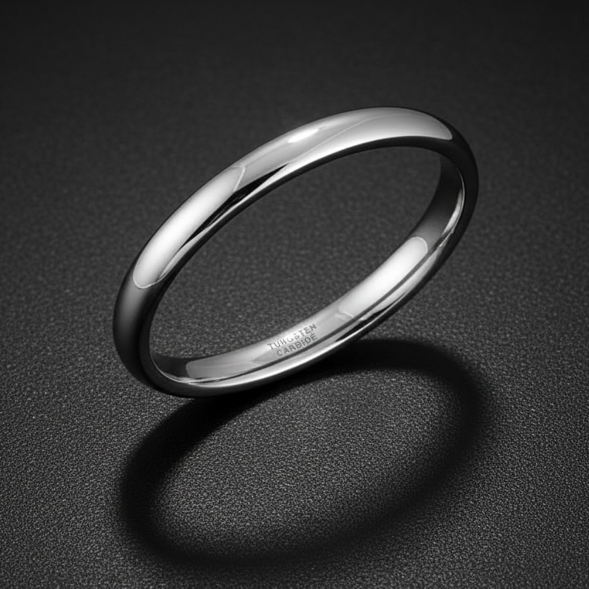 2MM Tungsten Carbide Ring high-polished finish