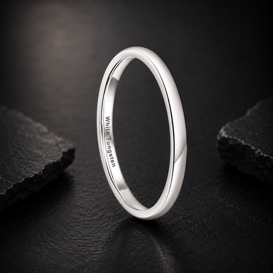 2MM White Tungsten Ring