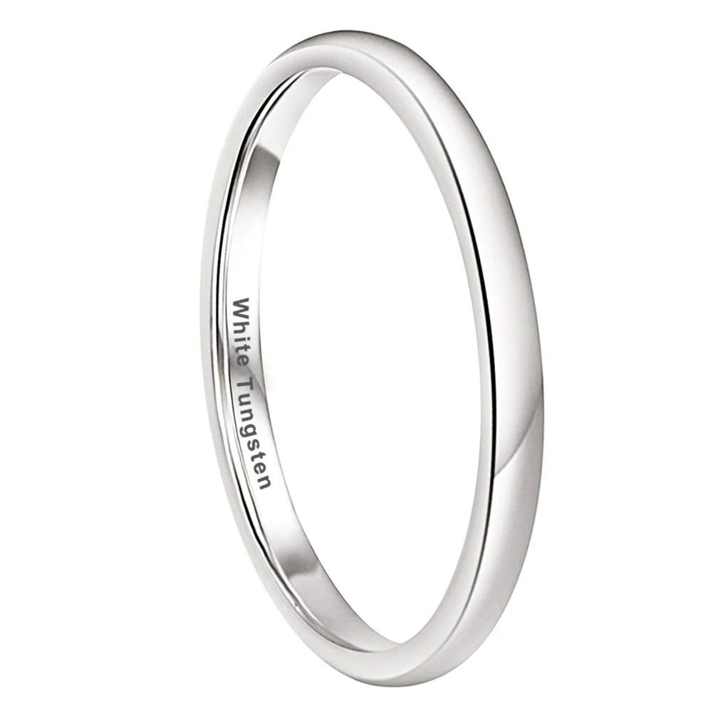 2MM White Tungsten Ring