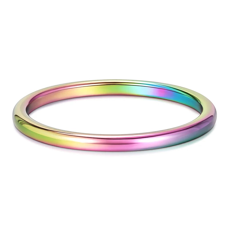 2mm Rainbow Polished Tungsten Arc Ring