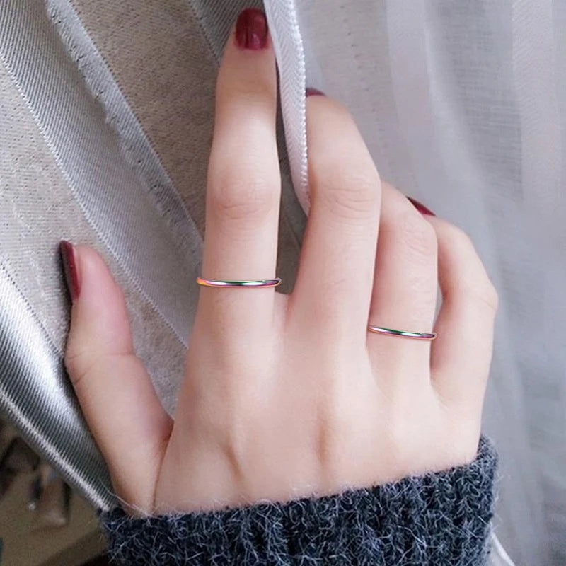 2mm Rainbow Polished Tungsten Arc Ring