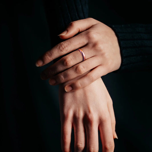 2mm Rainbow Polished Tungsten Arc Ring