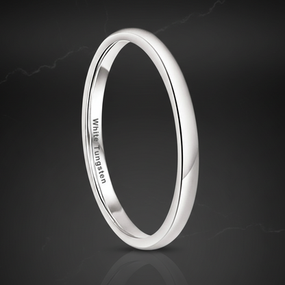 2mm White Tungsten Engagement Ring