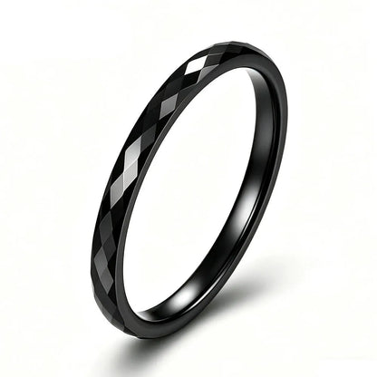 2mm Faceted Tungsten Stacking Ring