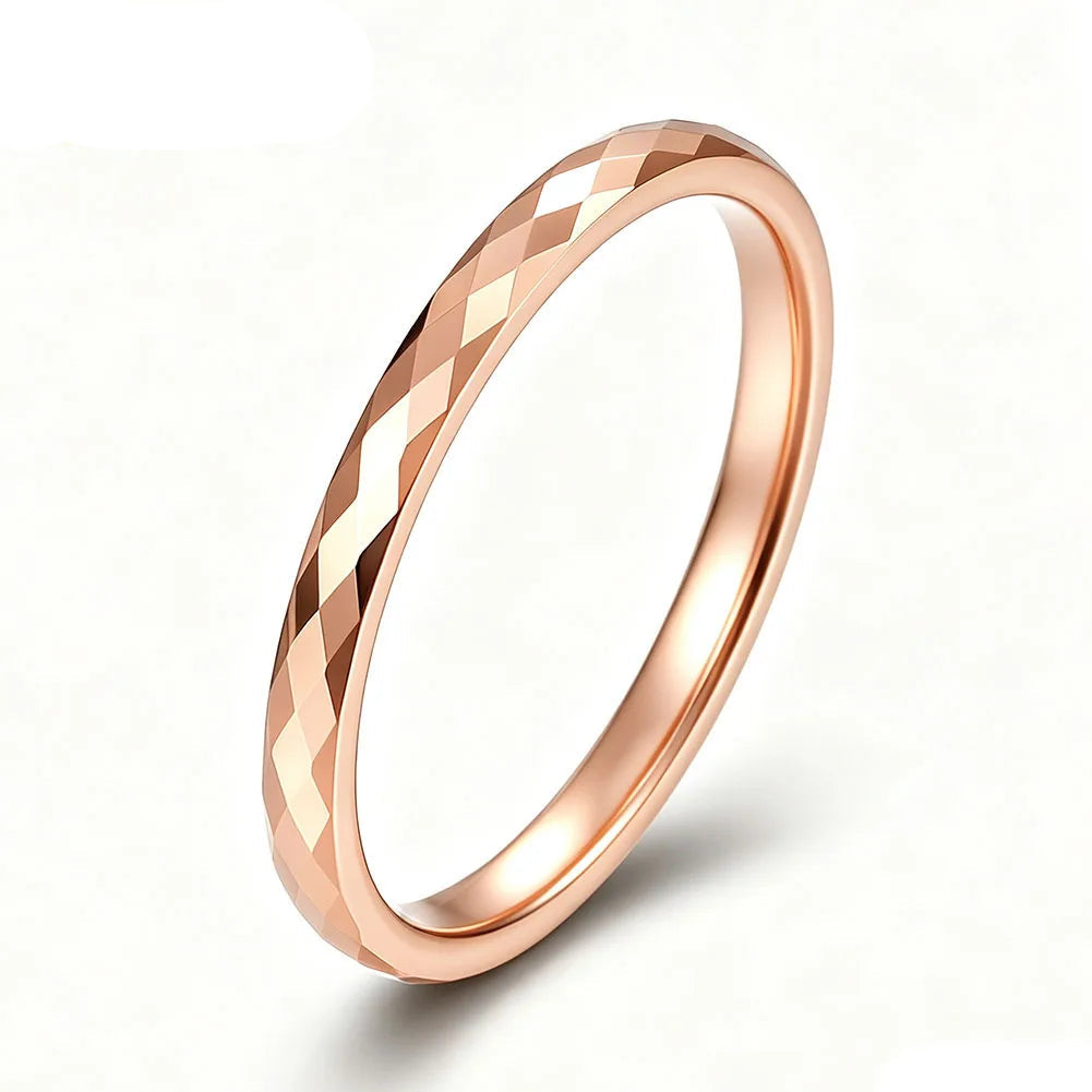 2mm Faceted Tungsten Stacking Ring