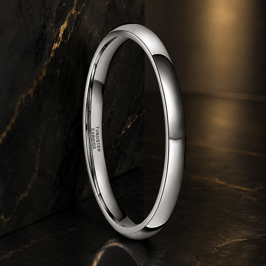2mm Polished Tungsten Wedding Band