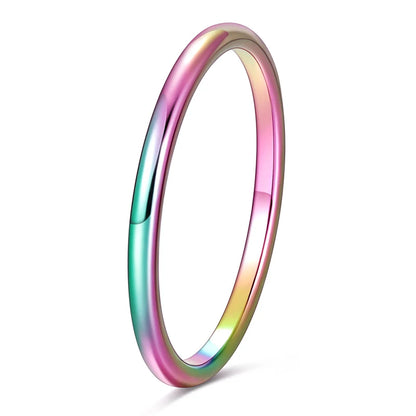 2mm Rainbow Polished Tungsten Arc Ring