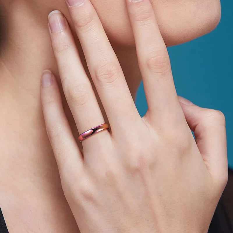 2mm Rainbow Polished Tungsten Arc Ring