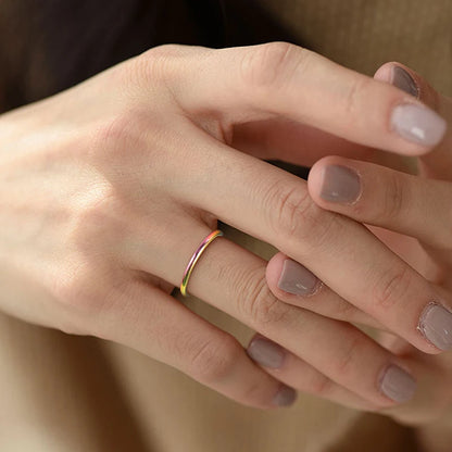2mm Rainbow Polished Tungsten Arc Ring