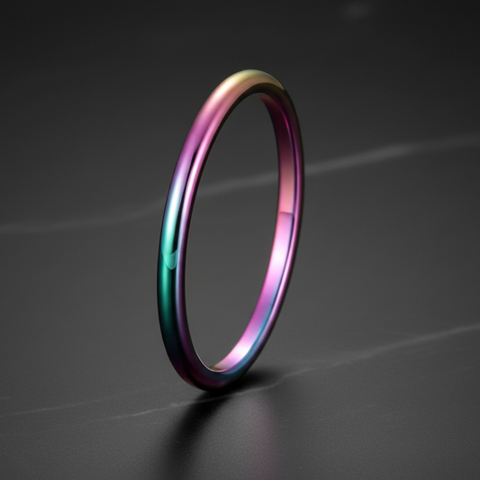 2mm Rainbow Polished Tungsten Arc Ring