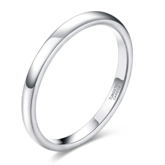 2mm Silver Tungsten Carbide Ring