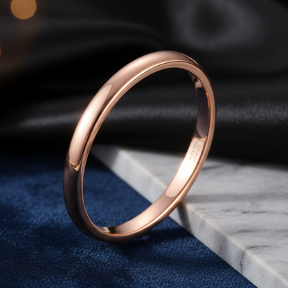 2mm Vintage Rose Gold Tungsten Carbide Engagement Ring