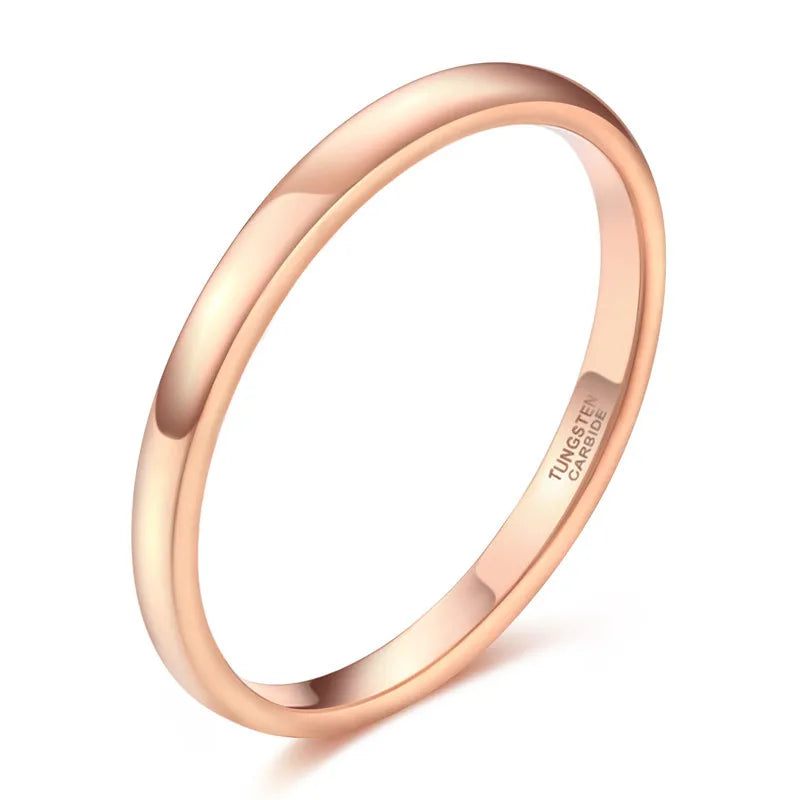 2mm Vintage Rose Gold Tungsten Carbide Engagement Ring