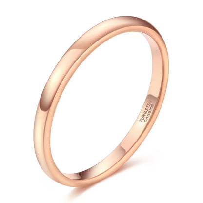 2mm Vintage Rose Gold Tungsten Carbide Engagement Ring