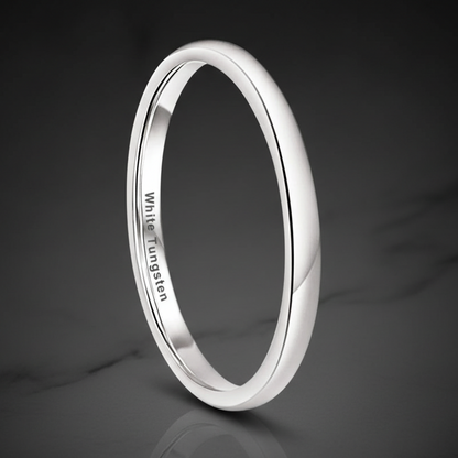 2mm White Tungsten Engagement Ring