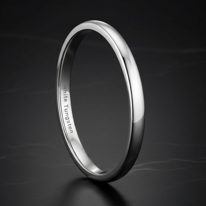3mm White Tungsten Engagement Ring
